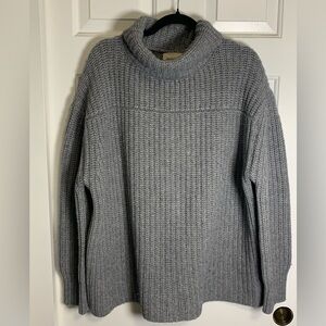 Loulou Studio Wool/Cashmere Gray Turtleneck Sweater